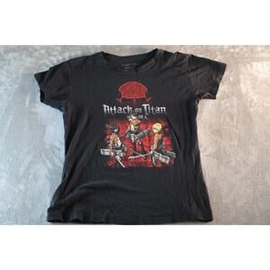 Attack on Titan Shirt Womens Small Black Ripple Junction Anime Manga Graphic Tee